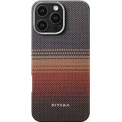 Чехол 16 Pro Pitaka Tactile Woven case, Sunset, коричневый