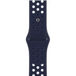 Ремешок Apple Nike Sport Band, 45 мм, Midnight Navy/Mystic Navy, синий