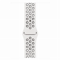 Ремешок Apple Nike Sport Band, 45 мм, Pure Platinum/Black, белый/черный