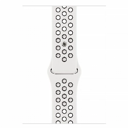 Ремешок Apple Nike Sport Band, 45 мм, Pure Platinum/Black, белый/черный