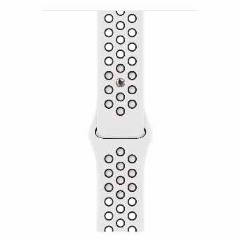 Ремешок Apple Nike Sport Band, 45 мм, Pure Platinum/Black, белый/черный