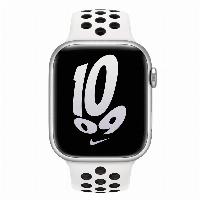 Ремешок Apple Nike Sport Band, 45 мм, Pure Platinum/Black, белый/черный