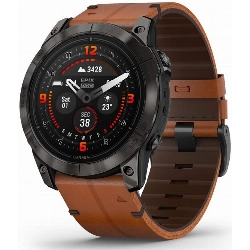 Часы Garmin Epix Pro Gen 2 Sapphire Edition, 51 мм, Carbon Gray, Chestnut Leather Band 