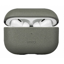 Чехол Uniq Terra Genuine Leather для AirPods Pro 2, Lichen Green, зеленый 