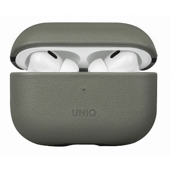 Чехол Uniq Terra Genuine Leather для AirPods Pro 2, Lichen Green, зеленый 