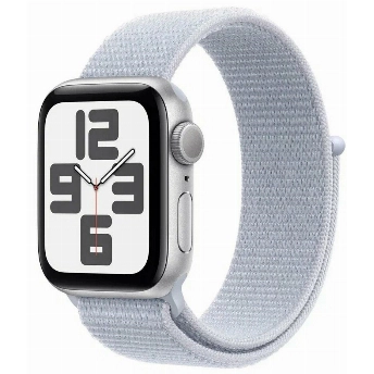 Умные часы Apple Watch Series SE Gen 2 (2024), 44 мм, Silver Aluminium Case with Blue Cloud Sport Loop, Серебристый/Голубое облако