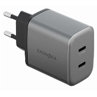 Сетевое зарядное устройство EnergEA AmpCharge GaN45 2C, PD, PPS, QC3.0, 45W, Gunmetal, металлический