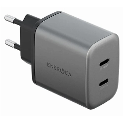 Сетевое зарядное устройство EnergEA AmpCharge GaN45 2C, PD, PPS, QC3.0, 45W, Gunmetal, металлический