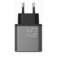 Сетевое зарядное устройство EnergEA AmpCharge GaN45 2C, PD, PPS, QC3.0, 45W, Gunmetal, металлический