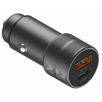 Автомобильное зарядное устройство EnergEa AluDrive PD20 Plus, USB-C + USB-A, 38 Вт, Gunmetal, металлический