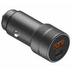 Автомобильное зарядное устройство EnergEa AluDrive PD20 Plus, USB-C + USB-A, 38 Вт, Gunmetal, металлический