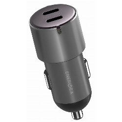 Автомобильное зарядное устройство EnergEa AluDrive D60, USB-C + USB-С, 66 Вт, Gunmetal, металлический