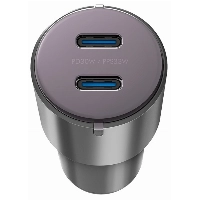 Автомобильное зарядное устройство EnergEa AluDrive D60, USB-C + USB-С, 66 Вт, Gunmetal, металлический