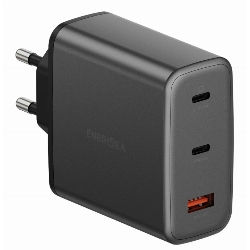 Сетевое зарядное устройство EnergEA AmpCharge GaN100 2C1A, PD, PPS, QC3.0, 100W, Gunmetal, металлический
