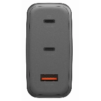 Сетевое зарядное устройство EnergEA AmpCharge GaN100 2C1A, PD, PPS, QC3.0, 100W, Gunmetal, металлический