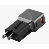 Сетевое зарядное устройство EnergEA TravelWorld Adapter 25, 1USB-C/1USB-A, 25W, Gunmetal, металлический
