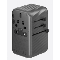 Сетевое зарядное устройство EnergEA TravelWorld Adapter GaN120, 3USB-C/1USB-A, 120W, Gunmetal, металлический