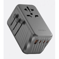 Сетевое зарядное устройство EnergEA TravelWorld Adapter GaN120, 3USB-C/1USB-A, 120W, Gunmetal, металлический