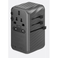 Сетевое зарядное устройство EnergEA TravelWorld Adapter GaN120, 3USB-C/1USB-A, 120W, Gunmetal, металлический
