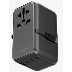 Сетевое зарядное устройство EnergEA TravelWorld Adapter GaN85, 3USBC/1USBA, 85W, Gunmetal, металлический
