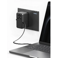 Сетевое зарядное устройство EnergEA TravelWorld Adapter GaN85, 3USBC/1USBA, 85W, Gunmetal, металлический