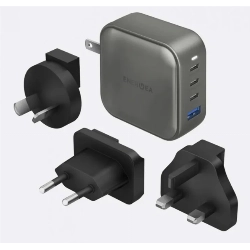 Сетевое зарядное устройство EnergEA Travelworld GaN100 3C1A, PD, PPS, QC3.0, 100W, Gunmetal, металлический