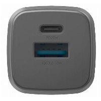Сетевое зарядное устройство EnergEA AmpCharge GaN20 1C1A , PD, QC3.0, 20W, Gunmetal, металлический