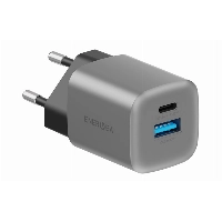 Сетевое зарядное устройство EnergEA AmpCharge GaN35 1C1A , PD, QC3.0, 35W, Gunmetal, металлический