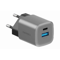 Сетевое зарядное устройство EnergEA AmpCharge GaN35 1C1A , PD, QC3.0, 35W, Gunmetal, металлический