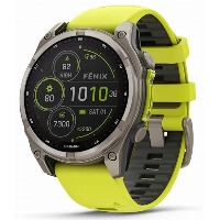 Умные часы Garmin Fenix 8, 51 мм, AMOLED, Solar Sapphire Titanium with Spark Yellow/Graphite Silicone Band, Желтый/Графитовый