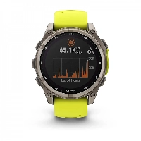 Умные часы Garmin Fenix 8, 51 мм, AMOLED, Solar Sapphire Titanium with Spark Yellow/Graphite Silicone Band, Желтый/Графитовый