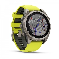 Умные часы Garmin Fenix 8, 51 мм, AMOLED, Solar Sapphire Titanium with Spark Yellow/Graphite Silicone Band, Желтый/Графитовый