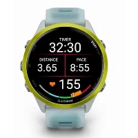 Умные часы Garmin Forerunner 570, 47 мм, Amp Yellow Aluminium with Translucent Whitestone/Turquoise Band