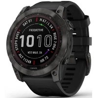 Умные часы Garmin Fenix 7X Sapphire Solar Carbon Gray DLC Titanium with Black Band 