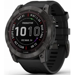 Умные часы Garmin Fenix 7X Sapphire Solar Carbon Gray DLC Titanium with Black Band 