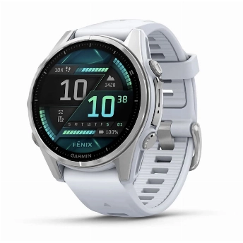 Умные часы Garmin Fenix 8, 43 мм, Amoled Silver/Whitestone