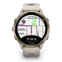 Умные часы Garmin Forerunner 970, Soft Gold Titanium French Gray/Translucent Indigo, серый/золотой
