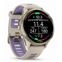 Умные часы Garmin Forerunner 970, Soft Gold Titanium French Gray/Translucent Indigo, серый/золотой