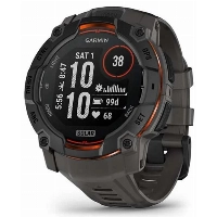 Умные часы Garmin Instinct 3, 50 мм, Solar, Black with Charcoal Band, черный/серый