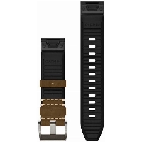 Ремешок Garmin QuickFit Band, 22 мм, MARQ Leather and FKM Rubber Hybrid Strap, Tundra/Black