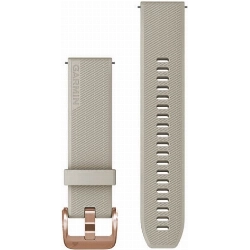 Ремешок Garmin Quick Release Band, 20 мм, Light Sand Silicone with Rose Gold Hardware