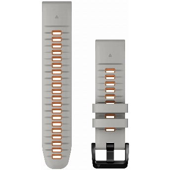 Ремешок Garmin QuickFit Band, 22 мм, Fog Gray/Emder Orange Silicone