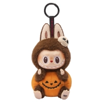 Брелок Labubu Happy Halloween Party Series, Sitting Pumpkin Vinyl Plush Pendant (Pop Mart)