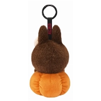 Брелок Labubu Happy Halloween Party Series, Sitting Pumpkin Vinyl Plush Pendant (Pop Mart)