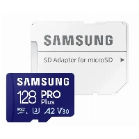 Карта памяти microSDXC Samsung Pro PLUS 128 ГБ, UHS-I U3, Class 10, 180 МБ/с (MB-MD128SA) + адаптер