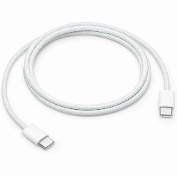 Кабель USB Type-C - Type-C, Wooven Cable (MQKJ3), 60 Вт, 1 м, White