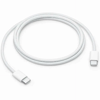 Кабель USB Type-C - Type-C, Wooven Cable (MQKJ3), 60 Вт, 1 м, White