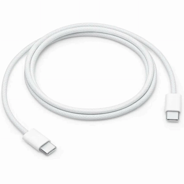 Кабель USB Type-C - Type-C, Wooven Cable (MQKJ3), 60 Вт, 1 м, White