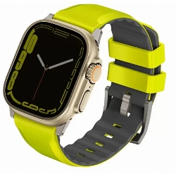 Ремешок Uniq LINUS Airosoft silicone для Apple Watch 49/45/44/42 мм, Lime, желтый