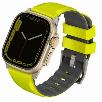 Ремешок Uniq LINUS Airosoft silicone для Apple Watch 49/45/44/42 мм, Lime, желтый
